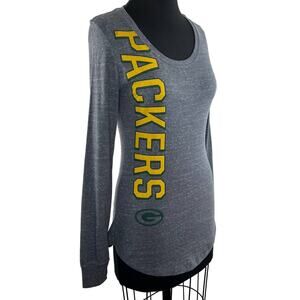 Nike NFL Greenbay Packers Gray Scoop Neck Long Sleeve Printed T-Shirt M Medium